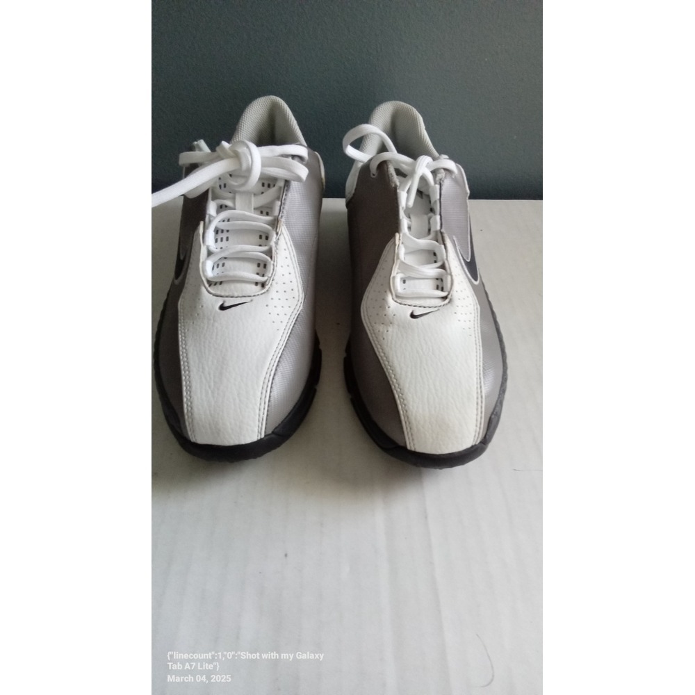 Nike Golf Shoes Leather Comfort Athletic Sneakers White Gray Size?